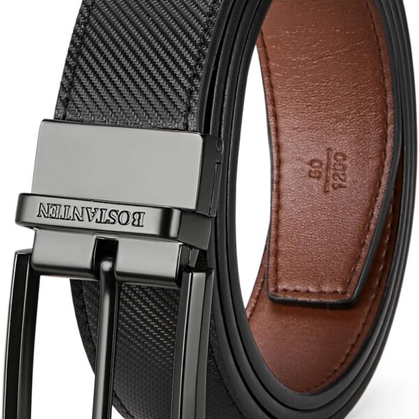 Cinto BOSTANTEN reversível couro 3,5 cm: dois em um, ajuste 38-44, ideal para presente e uso casual ou golfe