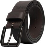 Cinto Buffalo David Bitton em couro genuíno preto ou marrom escuro, ideal para jeans e estilo masculino elegante.