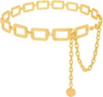 Cinto Corrente Feminino Ajustável: brilho glamour que valoriza vestidos e jeans com estilo e elegância.