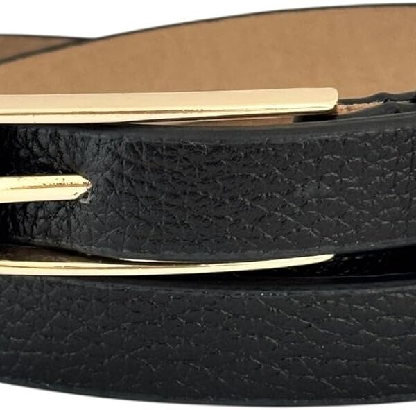 Cinto Feminino Preto em Couro Legítimo Premium Extra Fino ZERASTOCK Prime Harley para look elegante e sofisticado