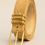 Cinto Feminino Slim em Couro Sintético: elegante, versátil e ideal para calça alfaiataria e shorts.