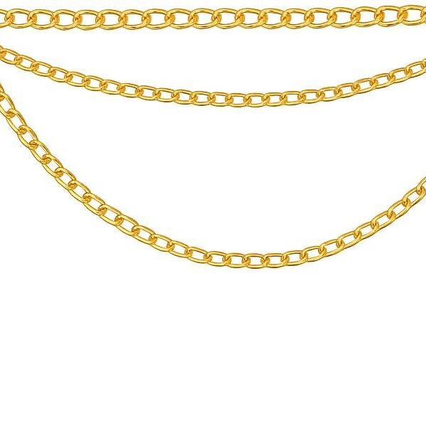 Cinto Feminino de Corrente 3 Camadas Ajustável: estilo elegante, fashion e versátil para vestidos, saias e calças.