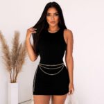 Cinto Feminino de Corrente 3 Camadas Ajustável: estilo elegante, fashion e versátil para vestidos, saias e calças. - Imagem 2