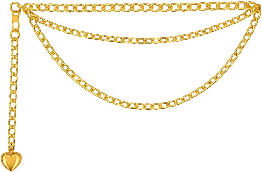 Cinto Feminino de Corrente 3 Camadas Ajustável: estilo elegante, fashion Cinto Feminino de Corrente 3 Camadas Ajustável: estilo elegante, fashion e versátil para vestidos, saias e calças.