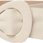 Cinto Feminino de Couro Legítimo Branco Off White Premium Faixa Larga ZERASTOCK Prime Boomy, elegância e ajuste perfeito para compor looks sofisticados.