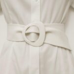 Cinto Feminino de Couro Legítimo Branco Off White Premium Faixa Larga ZERASTOCK Prime Boomy, elegância e ajuste perfeito para compor looks sofisticados. - Imagem 2