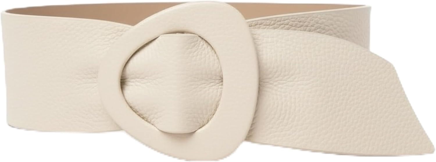 Cinto Feminino de Couro Legítimo Branco Off White Premium Faixa Cinto Feminino de Couro Legítimo Branco Off White Premium Faixa Larga ZERASTOCK Prime Boomy, elegância e ajuste perfeito para compor looks sofisticados.
