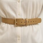 Cinto Feminino de Couro Pu Bege Plus Size ZERASTOCK Hype Vippy com ajuste confortável e estilo para valorizar seus looks. - Imagem 2