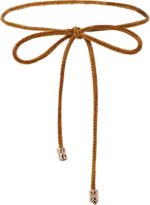 Cinto GUZOSJO de veludo com franjas: elegância e ajuste perfeito para valorizar a cintura feminina.