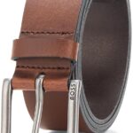 Cinto Joris Smooth Leather Belt BOSS masculino em couro, elegância e acabamento sofisticado para compor looks com estilo.