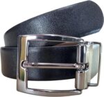 Cinto Masculino Social Couro Legítimo Plus Size GG XL XXL Dupla Face: elegância, conforto e versatilidade em preto e marrom. - Imagem 2