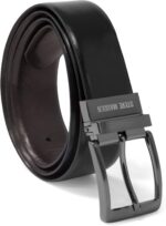 Cinto Steve Madden em couro casual para uso diário, ideal para jeans e trabalho, com conforto e estilo masculino.