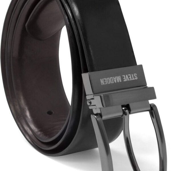 Cinto Steve Madden em couro casual para uso diário, ideal para jeans e trabalho, com conforto e estilo masculino.