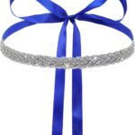 Cinto de casamento azul com strass, elegante e ajustável para vestido de noiva, saias e vestidos￼