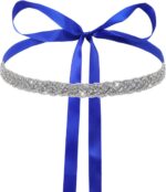 Cinto de casamento azul com strass, elegante e ajustável para vestido de noiva, saias e vestidos￼
