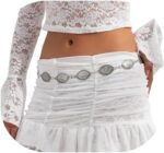 Cinto de corrente floral vintage ajustável, estilo sexy para calças e biquíni, 115 cm, feminino