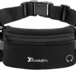 Cinto de corrida com 2 garrafas de água e pochete ajustável à prova d’água para iPhone e maratona