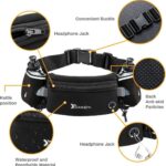 Cinto de corrida com 2 garrafas de água e pochete ajustável à prova d’água para iPhone e maratona - Imagem 2