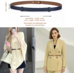 Cinto de couro fino ajustável feminino: elegância e ajuste perfeito para vestidos e jeans - Imagem 2
