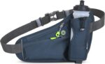 Cinto de hidratação esportiva com porta-garrafa, bolsos com zíper e ajuste confortável para corrida, ciclismo e caminhada