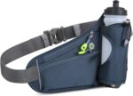 Cinto de hidratação esportiva com porta-garrafa, bolsos com zíper e ajuste confortável para corrida, ciclismo e caminhada - Imagem 2