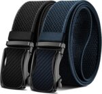 Cinto masculino 2 peças com catraca de nylon elástico: ajuste preciso e conforto para golfe e uso casual