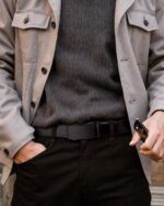 Cinto masculino MILORDE em couro catraca 35mm: ajuste confortável, fácil de usar e ideal para calças casuais e golfe - Imagem 2