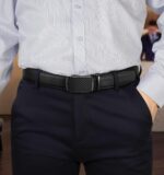 Cinto masculino de catraca ajustável: conforto, ajuste perfeito e estilo para calça social Oxford - Imagem 2