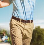Cinto masculino elástico trançado 3,5 cm, 2 unidades, ideal para jeans e golfe com ajuste confortável e versátil - Imagem 2