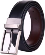 Cinto masculino reversível 3,18 cm: versátil, elegante e ideal para presentes e uso casual ou golfe.