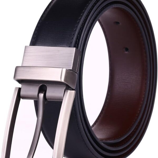 Cinto masculino reversível 3,18 cm: versátil, elegante e ideal para presentes e uso casual ou golfe.
