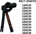 Cinto preto Shotokan Karatê bordado em poliéster, ideal para artes marciais e clube júnior, com 3,8 cm de largura e ajuste confortável. - Imagem 2