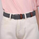 Cinto trançado elástico masculino 3,5 cm: conforto e ajuste ideal para jeans, golfe e uso casual - Imagem 2