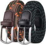 Cintos trançados elásticos masculinos 3,3 cm: ajuste perfeito, sem furos e conforto para uso diário, lazer e perda de peso.
