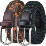 Cintos trançados elásticos masculinos 3,3 cm: ajuste perfeito, sem furos e conforto para uso diário, lazer e perda de peso.