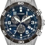 Citizen Brycen Chronograph Super Titanium com Eco-Drive, calendário perpétuo e alarme para uso esportivo e casual
