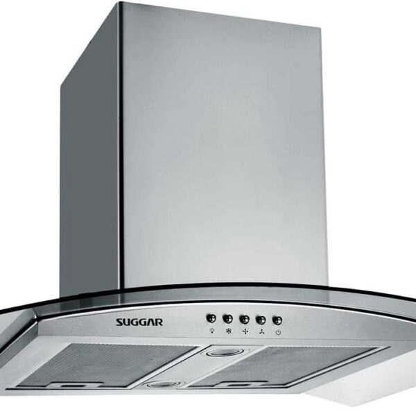 Coifa Ilha Jade 90 cm Inox Suggar: alta sucção de 960m³/h, dupla filtragem e 3 velocidades para sua cozinha.