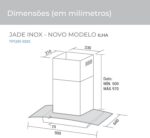 Coifa Ilha Jade 90 cm Inox Suggar: alta sucção de 960m³/h, dupla filtragem e 3 velocidades para sua cozinha. - Imagem 2