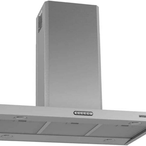Coifa Ilha Retangular 90cm Inox Fogatti 220V com 3 velocidades, LED e modo exaustor e depurador para sua cozinha.