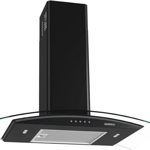 Coifa Nardelli de Parede Clean Vidro Curvo Black 75cm: design moderno e eficiência para sua cozinha