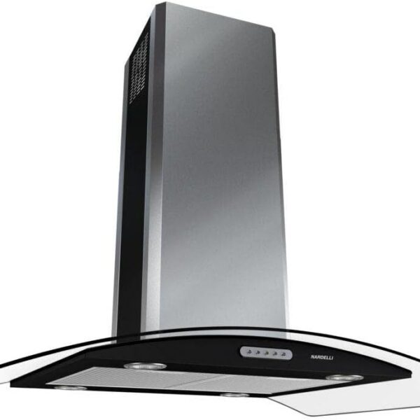 Coifa de Ilha Cvc Nardelli Vidro Curvo Black 90cm 127v
