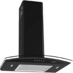 Coifa de Parede Fogatti Vidro Curvo 60cm: alta sucção 550m³/h, 3 velocidades e design black 220V para sua cozinha.
