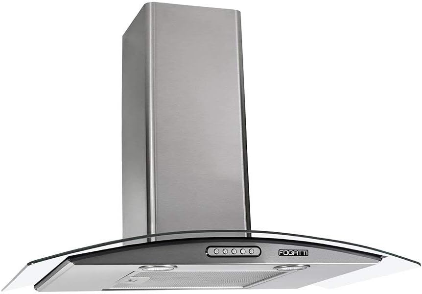 Coifa de parede Fogatti vidro curvo inox 70cm 220V: mais Coifa de parede Fogatti vidro curvo inox 70cm 220V: mais estilo, eficiência e 3 velocidades para sua cozinha.
