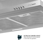 Coifa e Depurador de Parede Eos 90cm Inox com vazão 750 m/h, 3 velocidades e filtro de carvão ativado. - Imagem 2