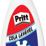 Cola branca Pritt Tenaz 225g: forte, atóxica e transparente, ideal para escola, casa e escritório.