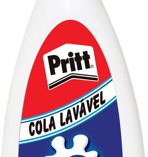 Cola branca Pritt Tenaz 225g: forte, atóxica e transparente, ideal para escola, casa e escritório.