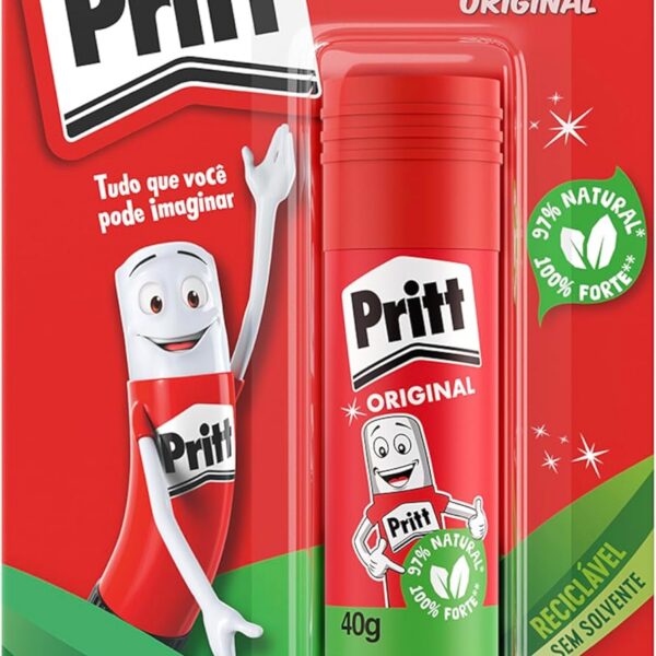 Cola em Bastão Pritt 40g: segura, lavável e ideal para escola, escritório e artesanato infantil