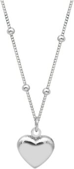Colar Bolinha Feminino com Pingente Coração em Aço Inox: delicado, resistente e ideal para presentear com elegância.