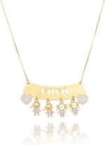 Colar Canga Vovó Quatro Netos folheado em Ouro 18k, elegante e ideal para presentear com carinho.