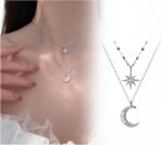 Colar Duplo Lua e Estrela com Zircônia: elegância delicada para valorizar seu visual com charme celestial. - Imagem 2
